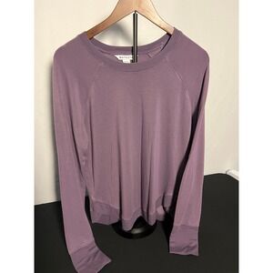 Athleta Womens Purple Crewneck Sweatshirt Pullover Relaxed Fit Size S Small